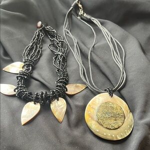 Beaded,shell, and stone necklace bundle